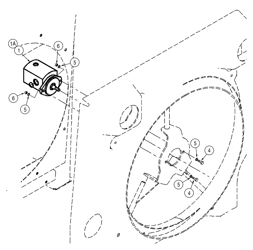 Схема запчастей Case 621D - (02-07) - COOLING SYSTEM - MOTOR, DRIVE, MOUNTING (02) - ENGINE