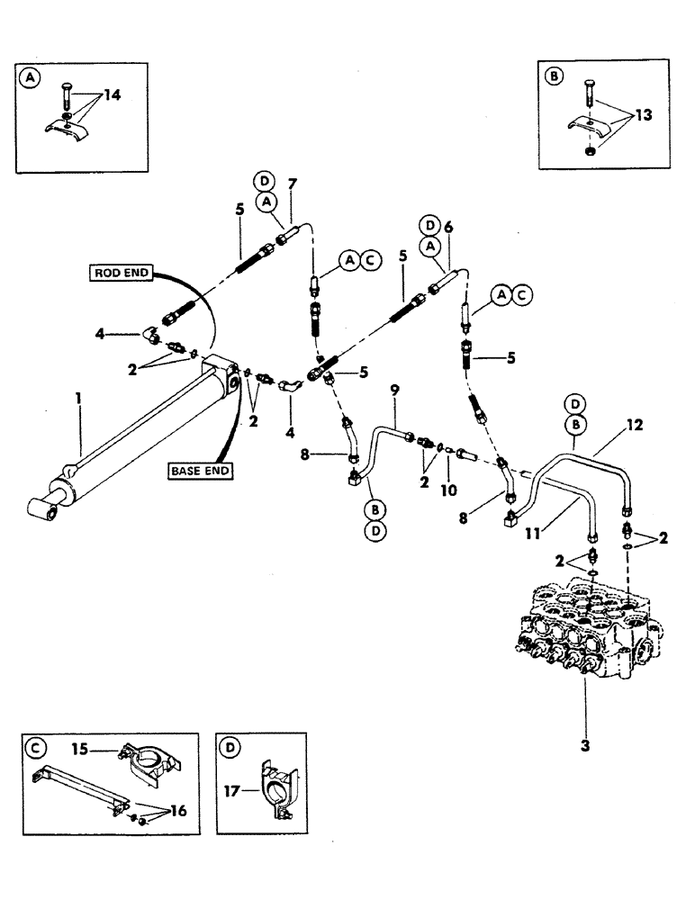 Схема запчастей Case 40YC - (109) - CROWD CYLINDER HYDRAULICS FOR "Y" BOOM (07) - HYDRAULIC SYSTEM