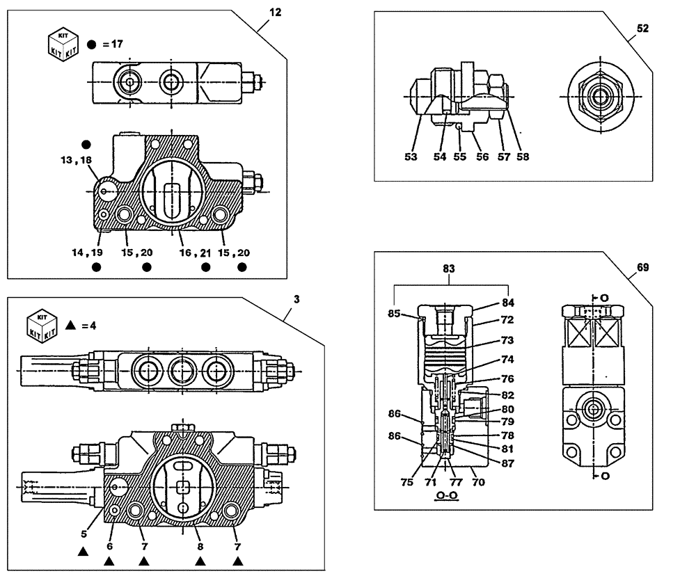 Схема запчастей Case CX75SR - (08-24[07]) - CONTROL VALVE (08) - HYDRAULICS