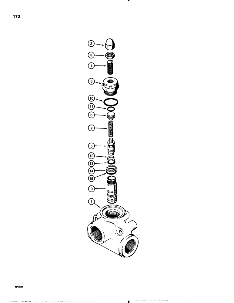 Схема запчастей Case 1845B - (172) - D77897 RELIEF VALVE (08) - HYDRAULICS