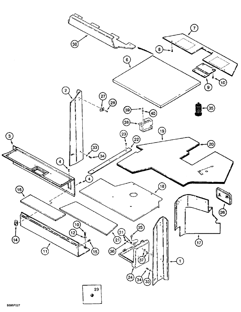 Схема запчастей Case 721B - (9-062) - CAB INTERIOR - TAN (09) - CHASSIS/ATTACHMENTS