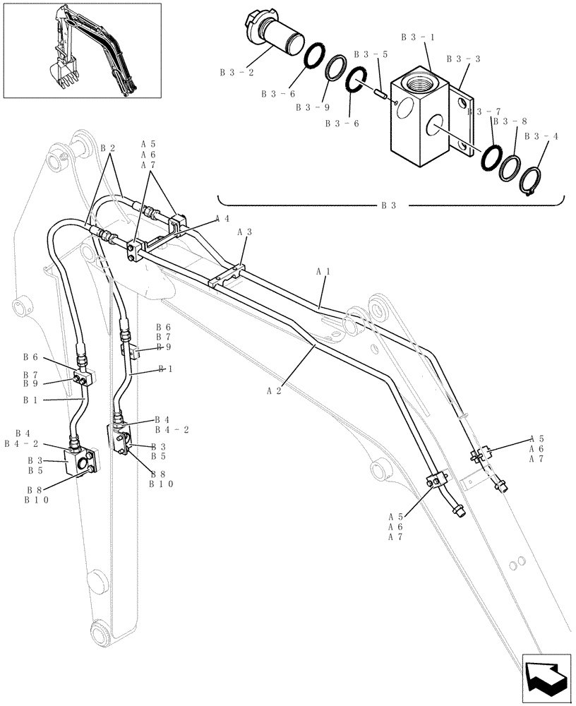 Схема запчастей Case CX22B - (876-60[1]) - BOOM PIPING (NIBBLER & BREAKER) (35) - HYDRAULIC SYSTEMS