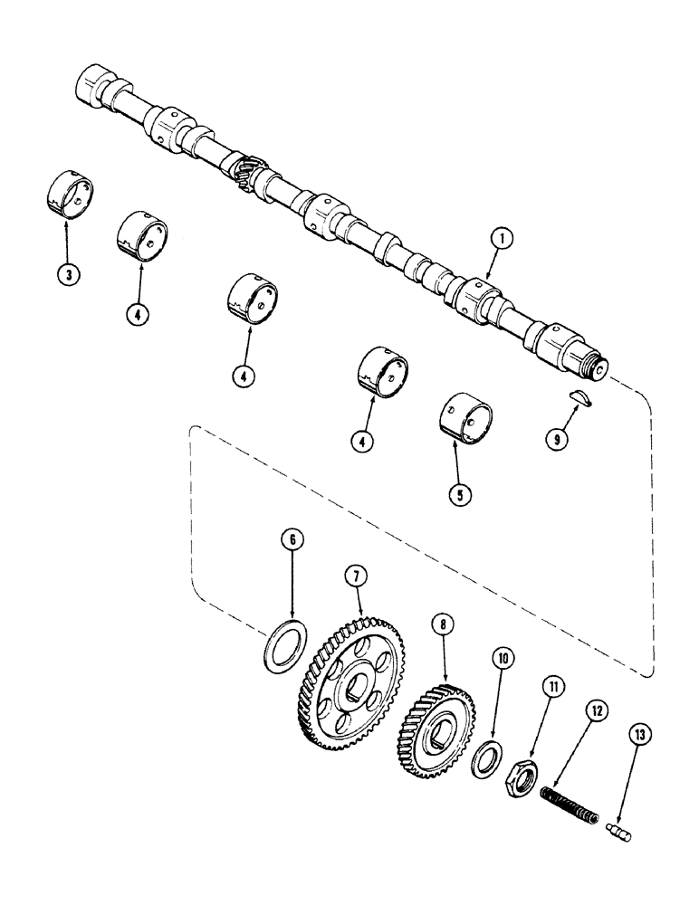 Схема запчастей Case 50 - (2-44) - CAMSHAFT, 504BDT ENGINE (02) - ENGINE