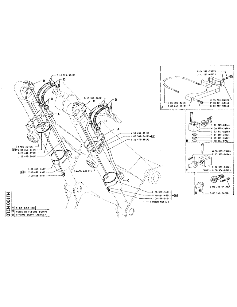 Схема запчастей Case 160CL - (169) - FITTING BOOM CYLINDER (07) - HYDRAULIC SYSTEM