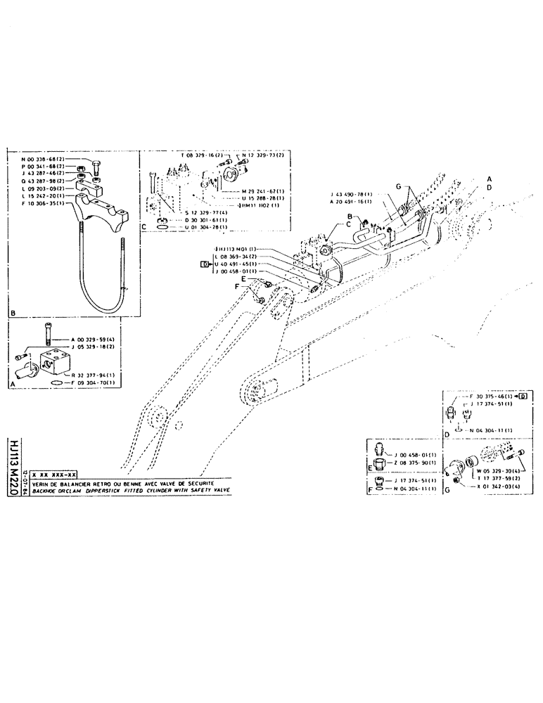 Схема запчастей Case 160CL - (179) - BACKHOE OR CLAM DIPPERSTICK FITTED CYLINDER WITH SAFETY VALVE (07) - HYDRAULIC SYSTEM