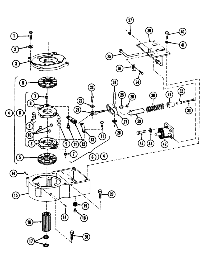 Схема запчастей Case 880B - (158) - TRACK DRIVE BRAKE (04) - UNDERCARRIAGE