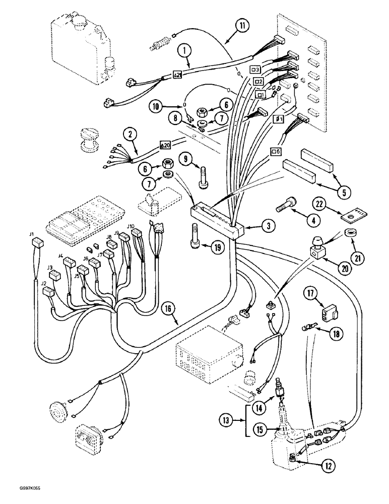 Схема запчастей Case 888 - (4-14) - CAB ELECTRICAL HARNESS, P.I.N. 15401 THRU 15636, P.I.N. 106801 THRU 106809 (04) - ELECTRICAL SYSTEMS