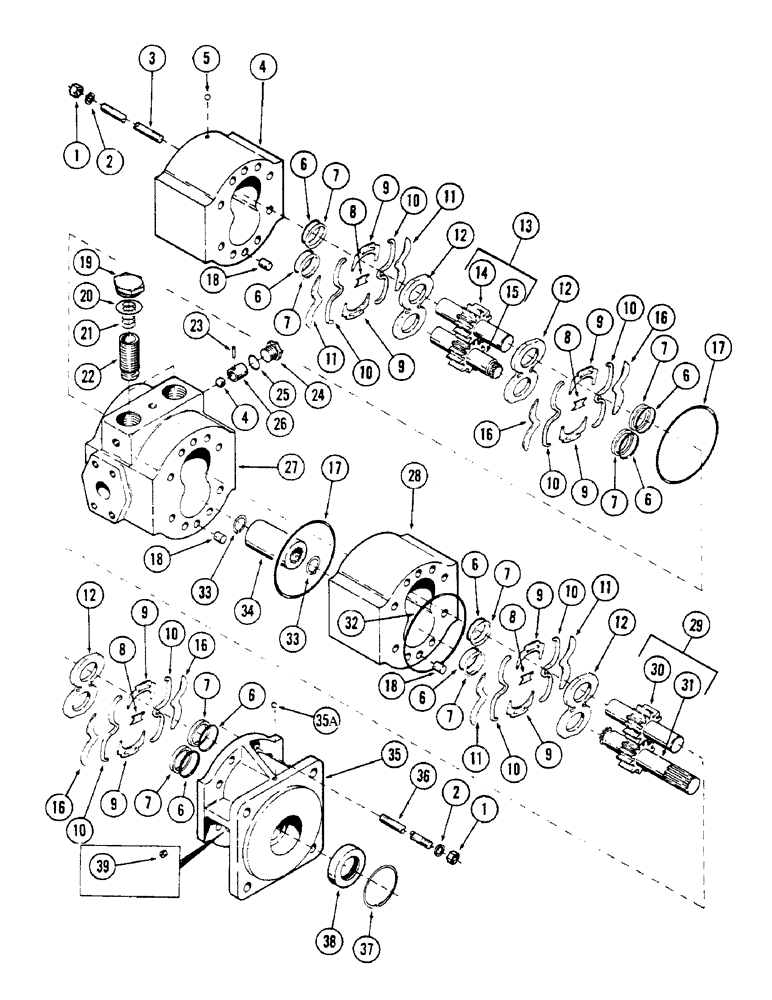 Схема запчастей Case 50 - (230) - TRACK DRIVE MOTOR, (DUAL SPEED), (S/N 6279926 AND AFTER) (35) - HYDRAULIC SYSTEMS