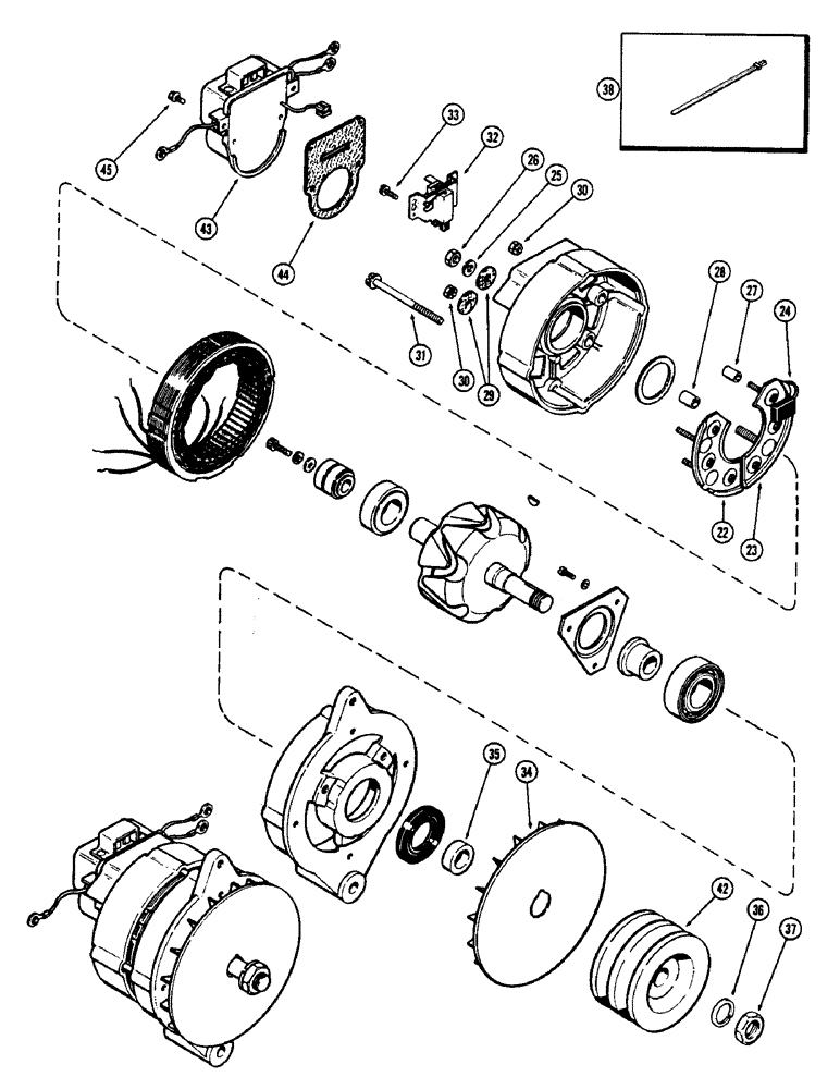 Схема запчастей Case 880B - (050) - ALTERNATOR, (USED ON UNITS WITH PIN 6201617 AND 6201619 AND AFTER) (06) - ELECTRICAL SYSTEMS