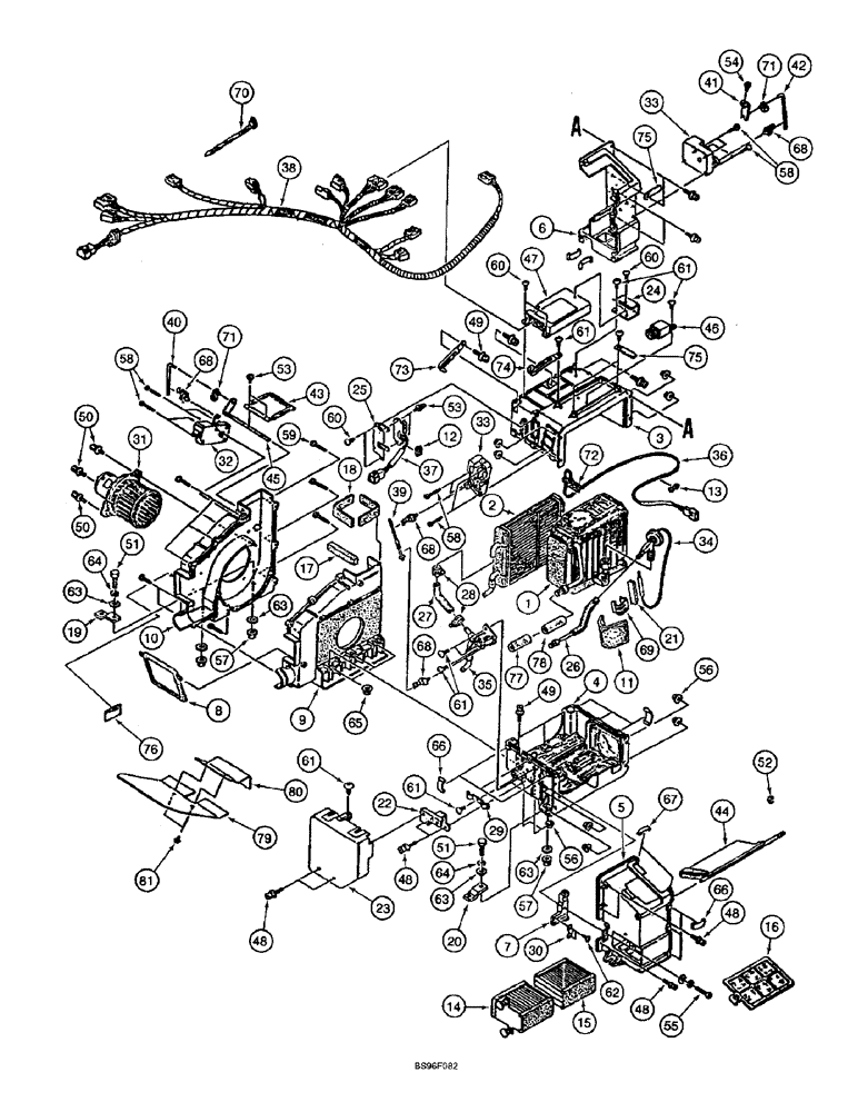 Схема запчастей Case 9060B - (9-059A) - AIR CONDITIONER ASSEMBLY AND MOUNTING (09) - CHASSIS