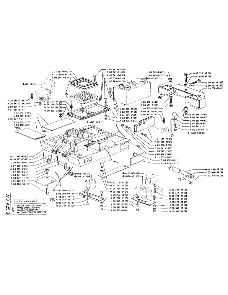 Схема запчастей Case RC200 - (007) - FITTED UPPERSTRUCTURE 