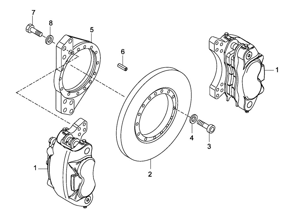 Схема запчастей Case 335 - (30A00000657[001]) - FRONT WHEEL HUB - BRAKE SUPPORT (87363277) (25) - FRONT AXLE SYSTEM