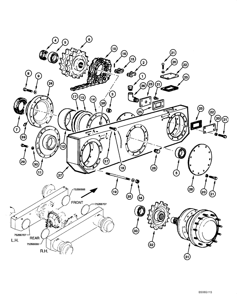 Схема запчастей Case 865 - (06.39[00]) - TANDEM - WHEEL END (FOR CLARK AXLE) (06) - POWER TRAIN