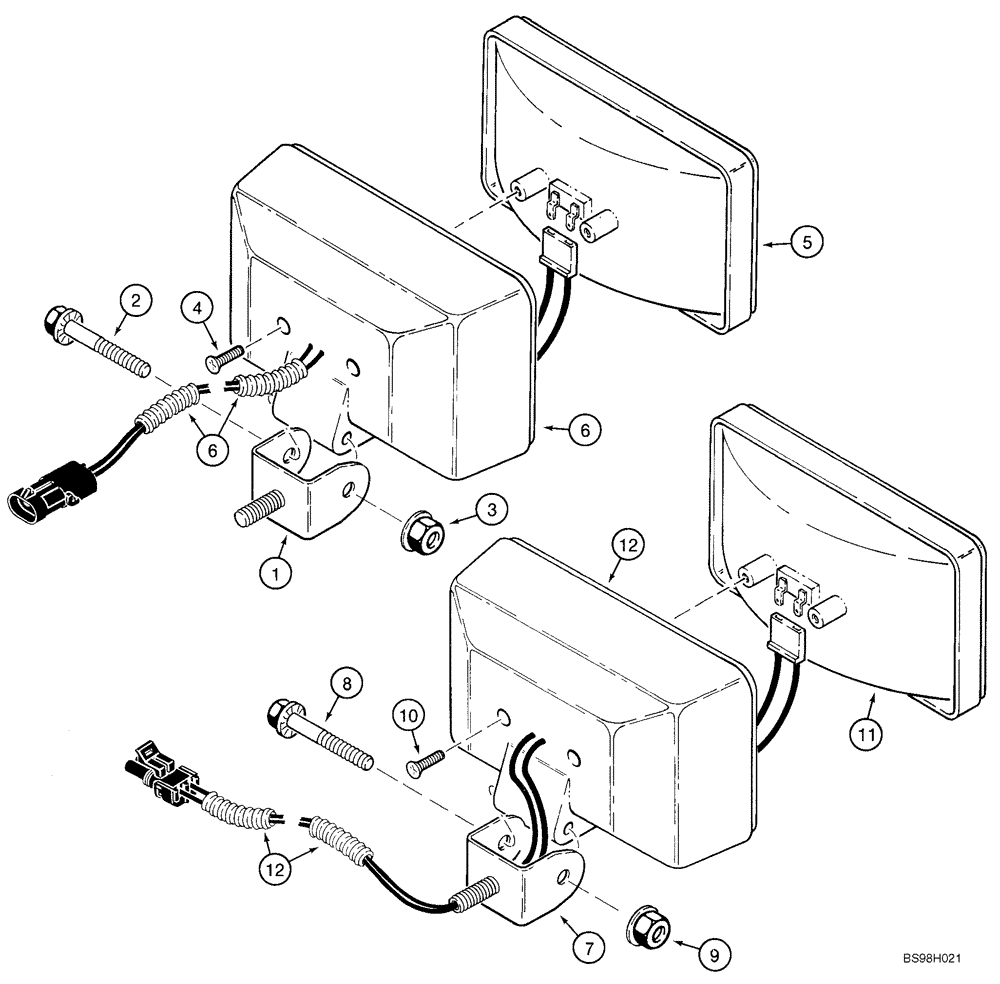 Схема запчастей Case 921C - (04-26) - LAMP ASSY, FRONT AND REAR (04) - ELECTRICAL SYSTEMS