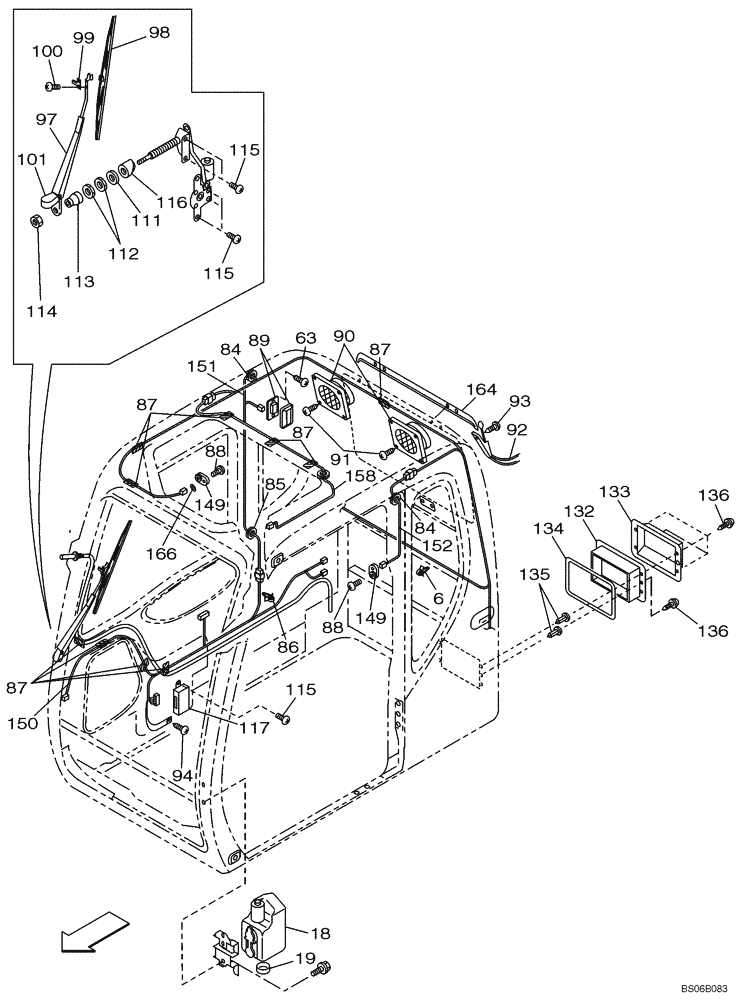 Схема запчастей Case CX460 - (04-08) - CAB - ELECTRICAL CIRCUIT (04) - ELECTRICAL SYSTEMS