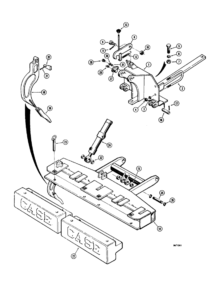 Схема запчастей Case 310G - (188) - RIPPER (05) - UPPERSTRUCTURE CHASSIS