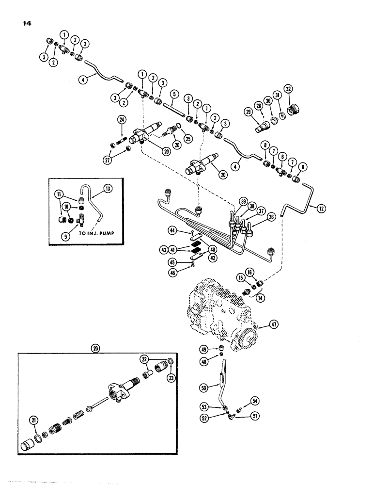 Схема запчастей Case 850 - (014) - FUEL INJECTION SYSTEM, (301) DIESEL ENGINE (01) - ENGINE