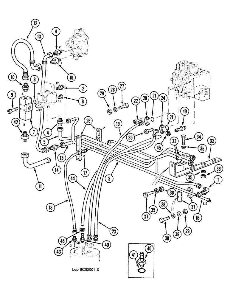 Схема запчастей Case 688C - (8C-10) - VALVE SUPPORT HYDRAULIC CIRCUIT, (10745-XXXXX) (07) - HYDRAULIC SYSTEM