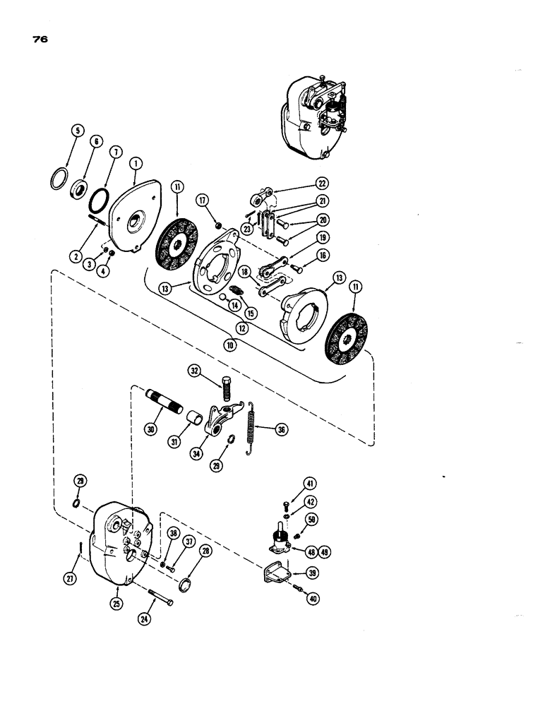 Схема запчастей Case 850 - (076) - HYDRAULIC BRAKES (03) - TRANSMISSION