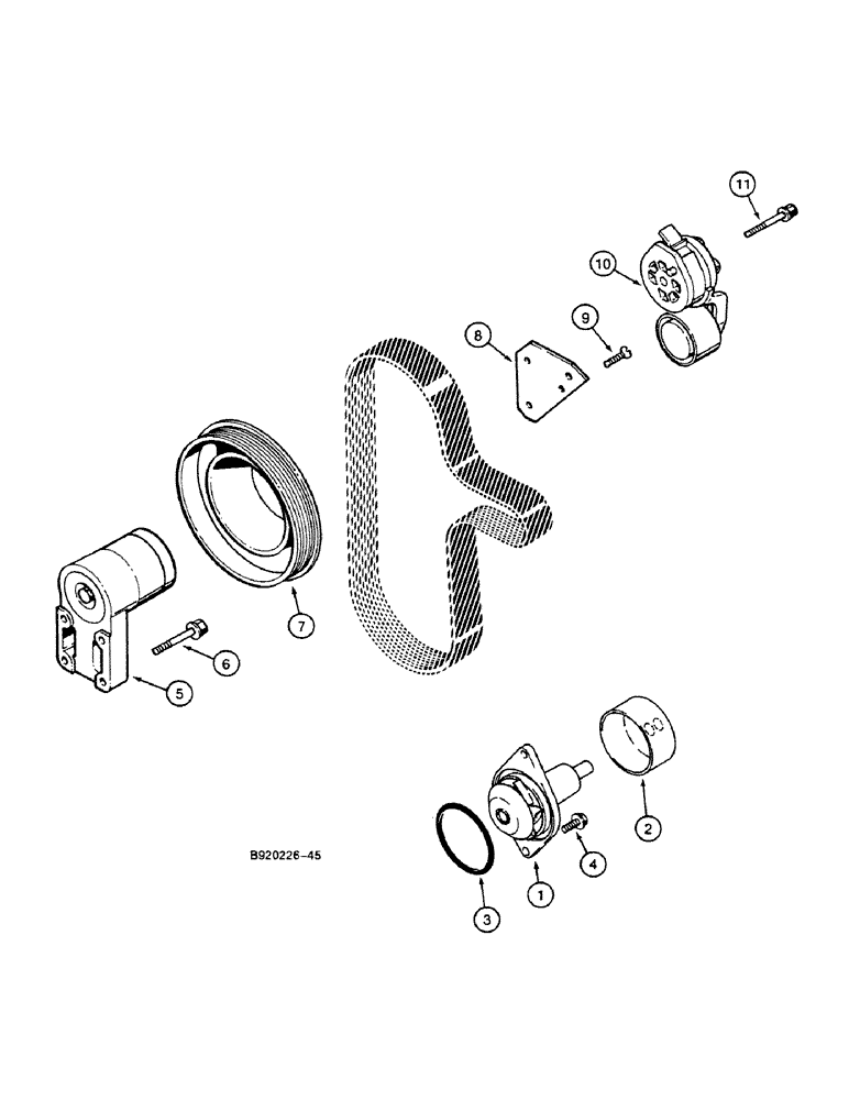 Схема запчастей Case 688C - (2-26) - WATER PUMP SYSTEM (01) - ENGINE