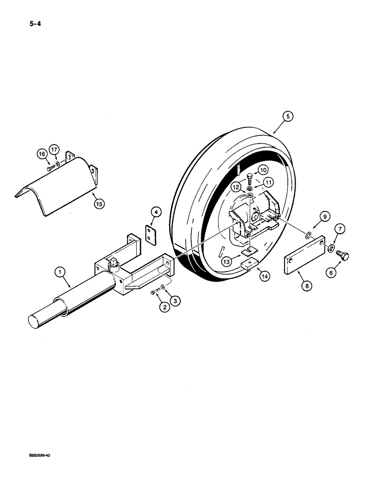 Схема запчастей Case 650 - (5-04) - TRACK ADJUSTER ASSEMBLY AND IDLER MOUNTING (11) - TRACKS/STEERING