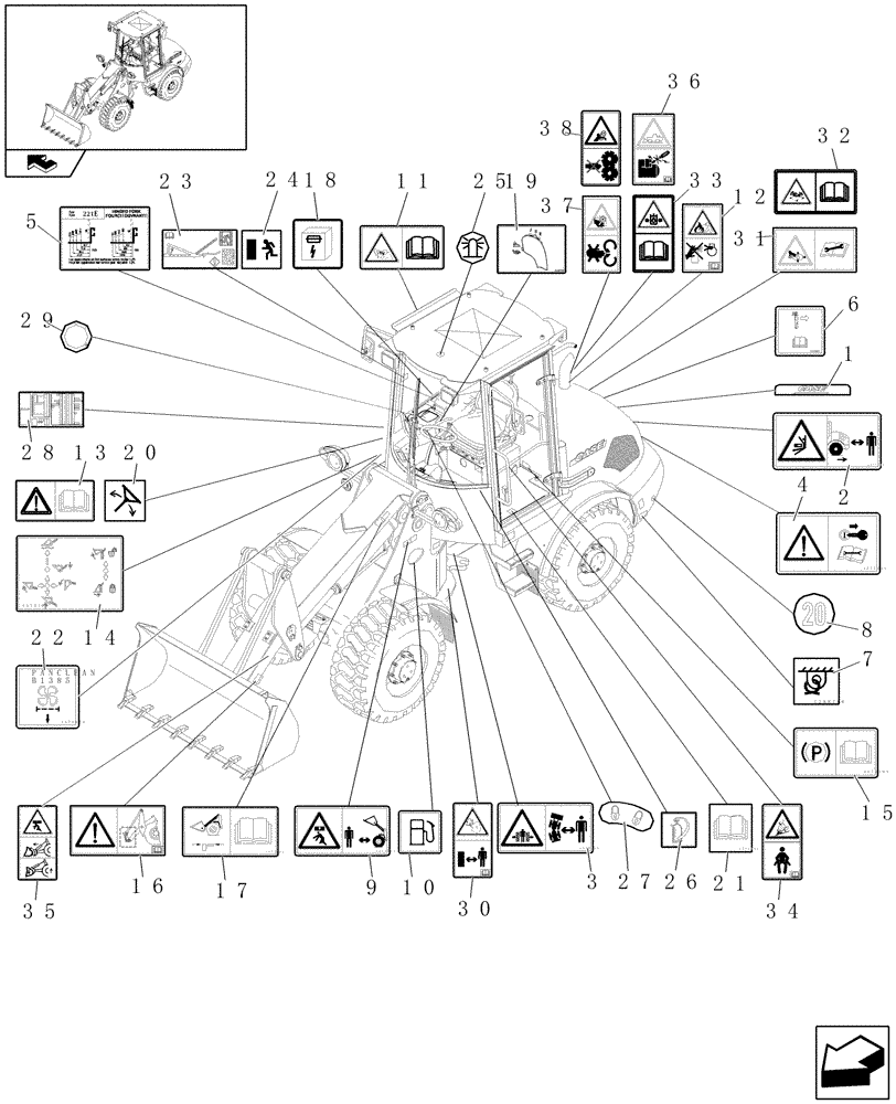 Схема запчастей Case 221E - (620/04[01]) - DECALS - EU - (08) - SHEET METAL/DECALS