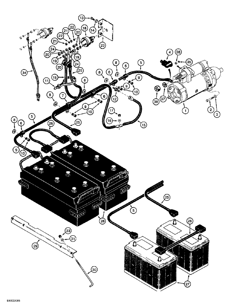 Схема запчастей Case 721B - (4-40) - STARTER, BATTERY, AND BATTERY CABLES (04) - ELECTRICAL SYSTEMS