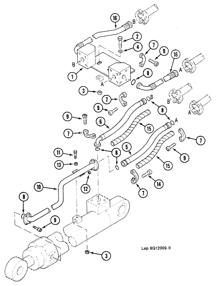 Схема запчастей Case 688C - (8G-050) - BUCKET CONTROL FEED (DIPPERSTICK 1.50M-2.10M-2.65M), (XXXXX-) (07) - HYDRAULIC SYSTEM