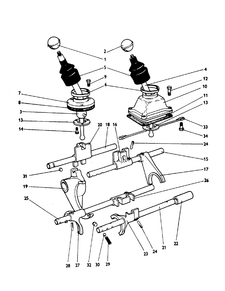 Схема запчастей Case 380CK - (032) - SELECTOR MECHANISM 