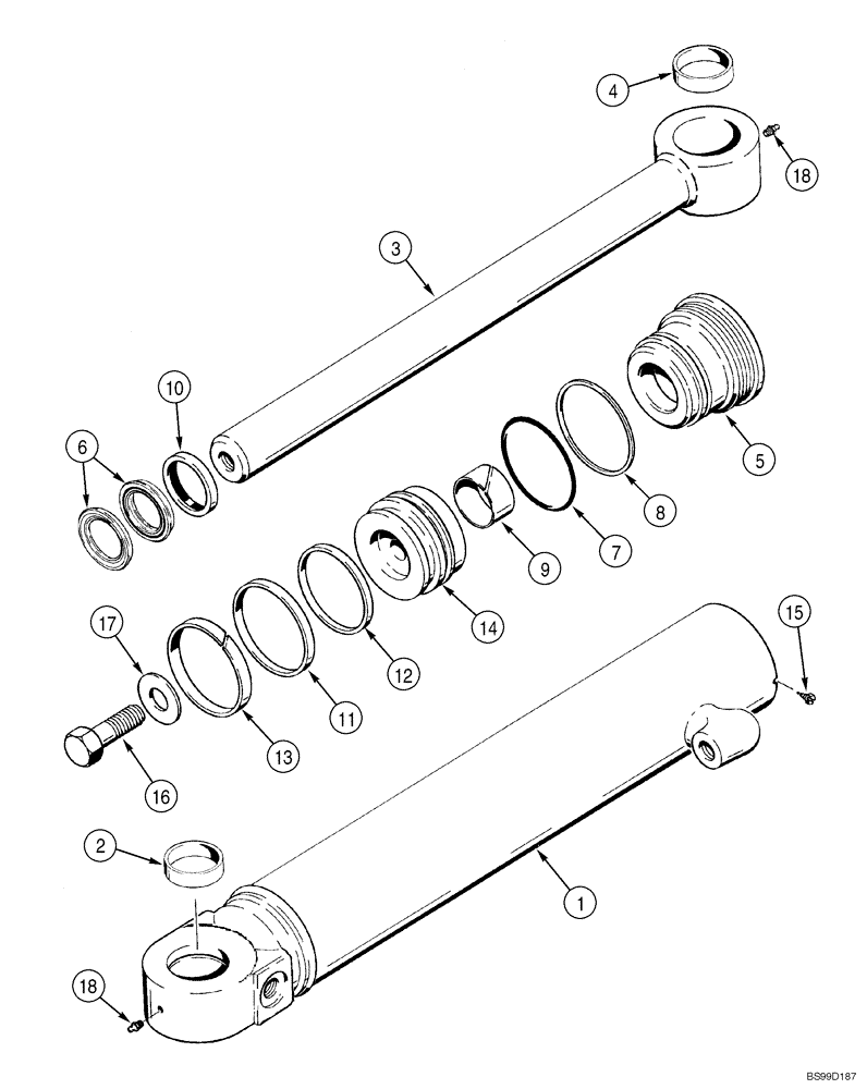 Схема запчастей Case 550H-IND - (08-09) - CYLINDER ASSY, LIFT (08) - HYDRAULICS