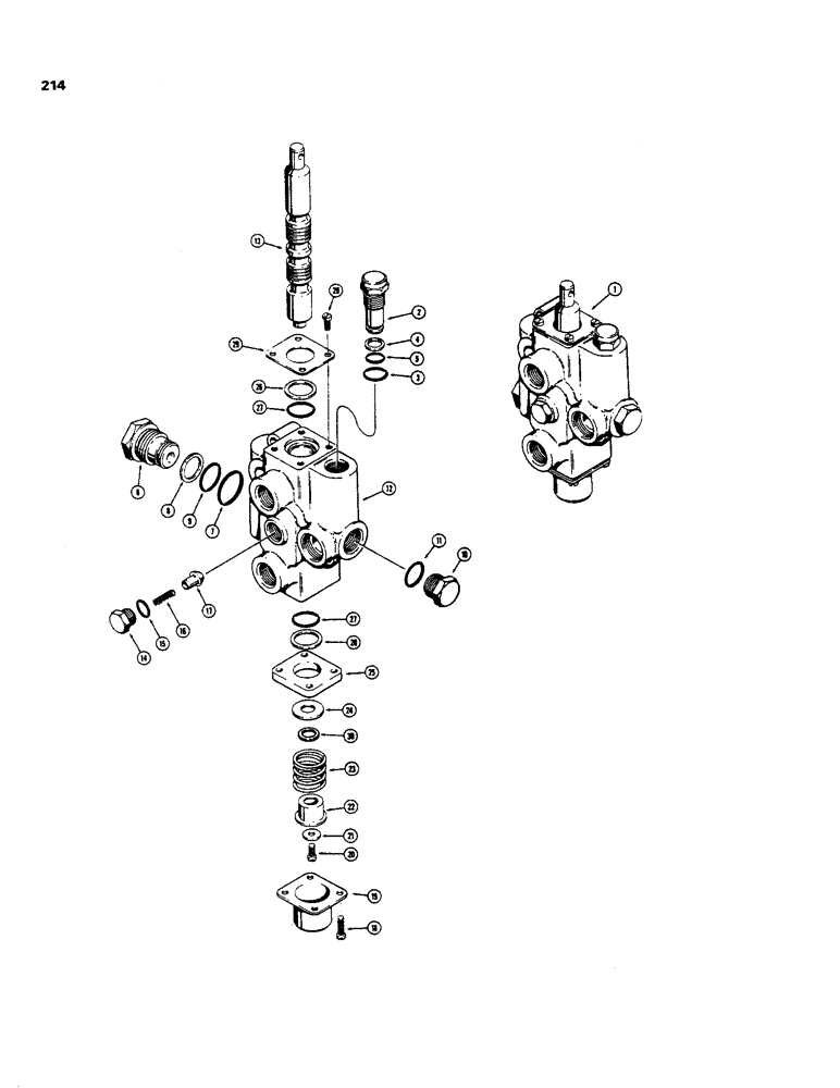 Схема запчастей Case 35 - (214) - D65588 EXTENDAHOE CONTROL VALVE 