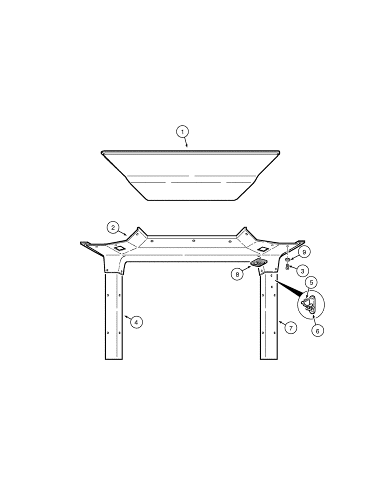 Схема запчастей Case 885 - (09-078[01]) - CAB - ROOF UPHOLSTERY (CLOSED CAB) (09) - CHASSIS