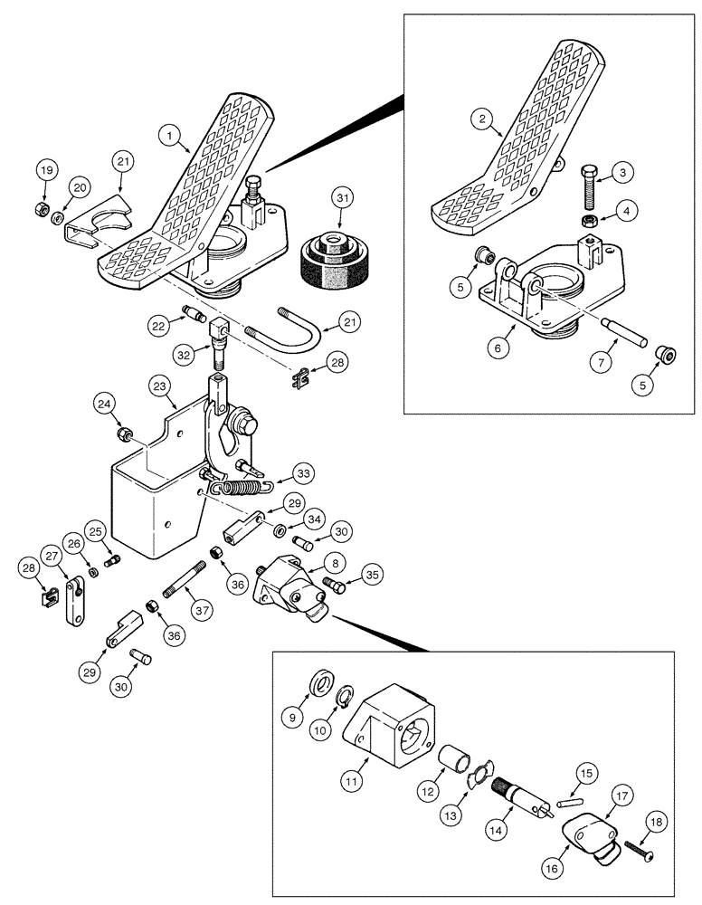 Схема запчастей Case 865 VHP - (03-04[01]) - ACCELERATOR PEDAL (03) - FUEL SYSTEM