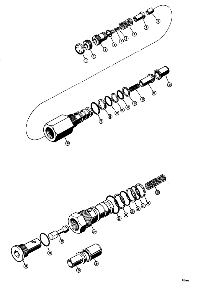 Схема запчастей Case W20 - (334) - SECONDARY RELIEF AND REGENERATION CHECK VALVE (08) - HYDRAULICS