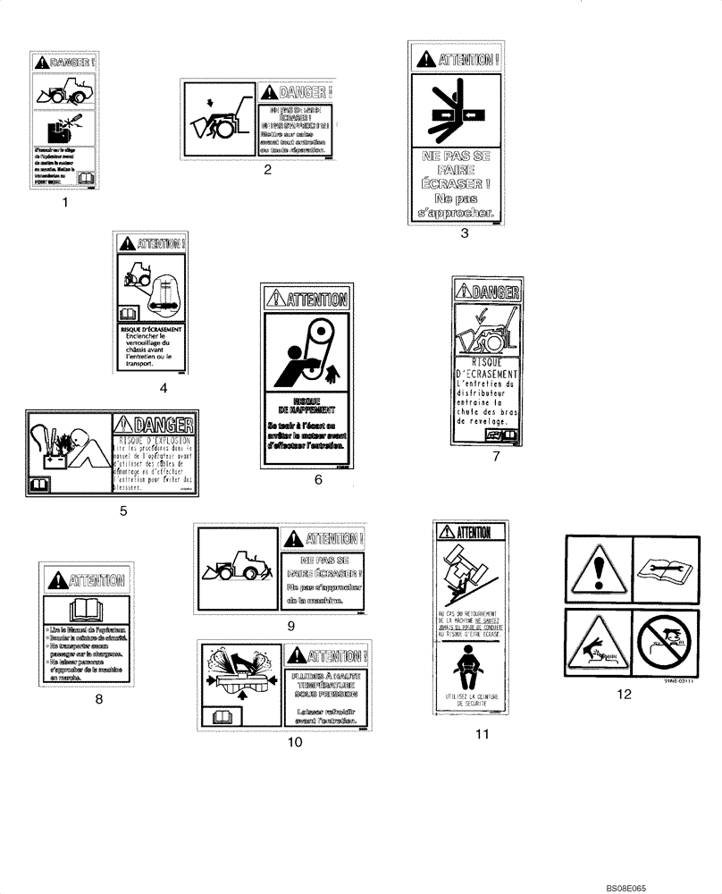 Схема запчастей Case 1221E - (09-44[01]) - DECALS, FRENCH CANADIAN (87745535) (09) - CHASSIS/ATTACHMENTS