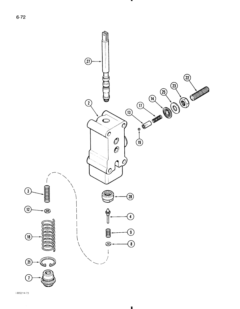 Схема запчастей Case 580K - (6-072) - PTO CONTROL VALVE (06) - POWER TRAIN