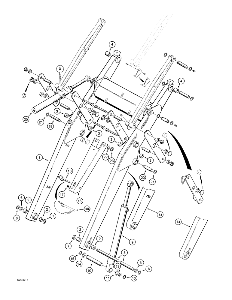 Схема запчастей Case 580SK - (9-012) - LOADER FRAME AND MOUNTING PARTS (09) - CHASSIS/ATTACHMENTS