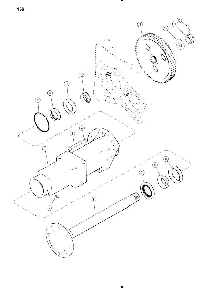 Схема запчастей Case 585C - (156) - FRONT AXLE, TRANSAXLE (25) - FRONT AXLE SYSTEM