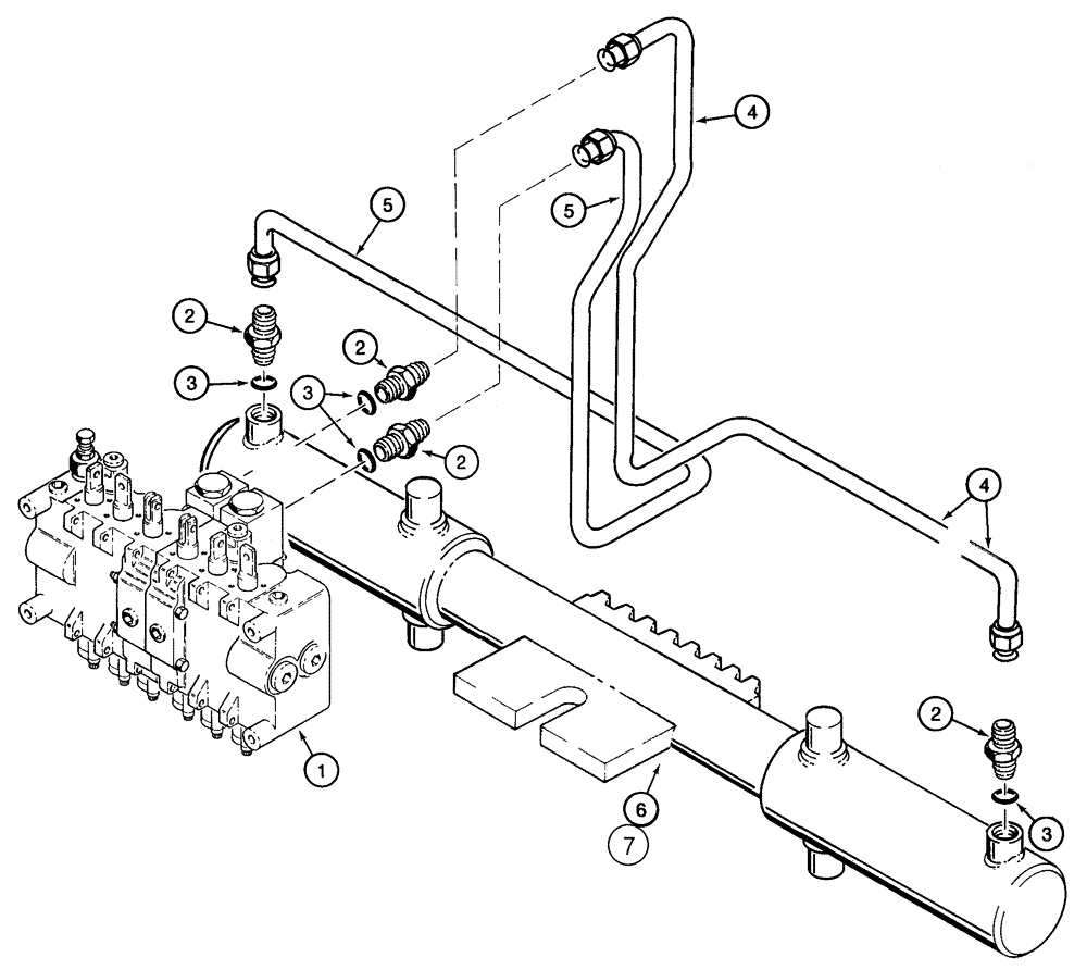 Схема запчастей Case 75XT - (08-42) - HYDRAULIC SYSTEM - BACKHOE SWING CYLINDER (NORTH AMERICA) (08) - HYDRAULICS