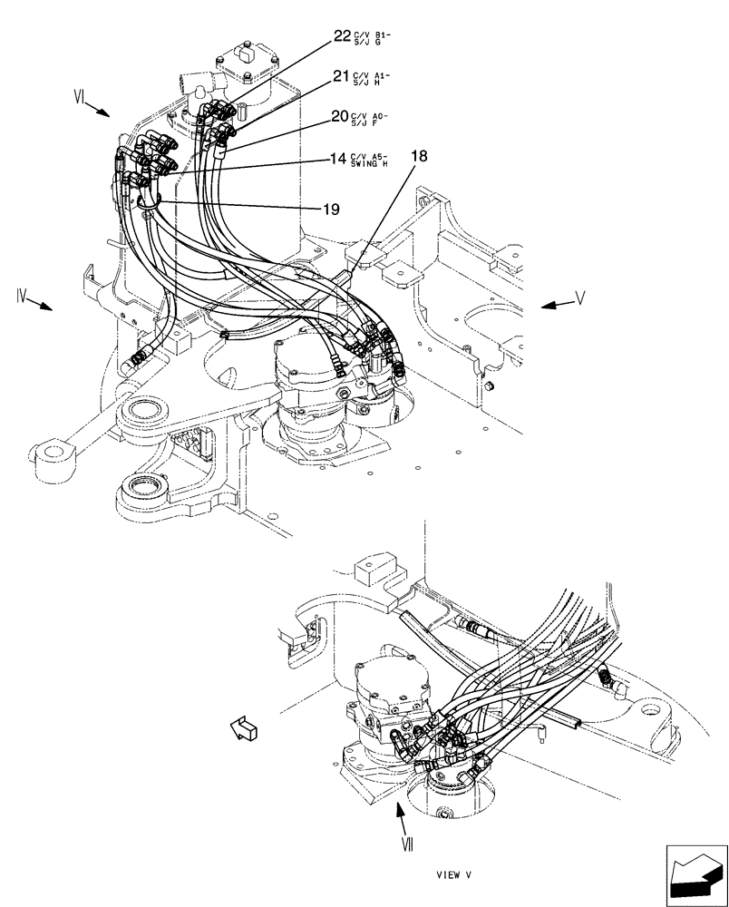 Схема запчастей Case CX31B - (01-036[02]) - HYD LINES, UPP (35) - HYDRAULIC SYSTEMS