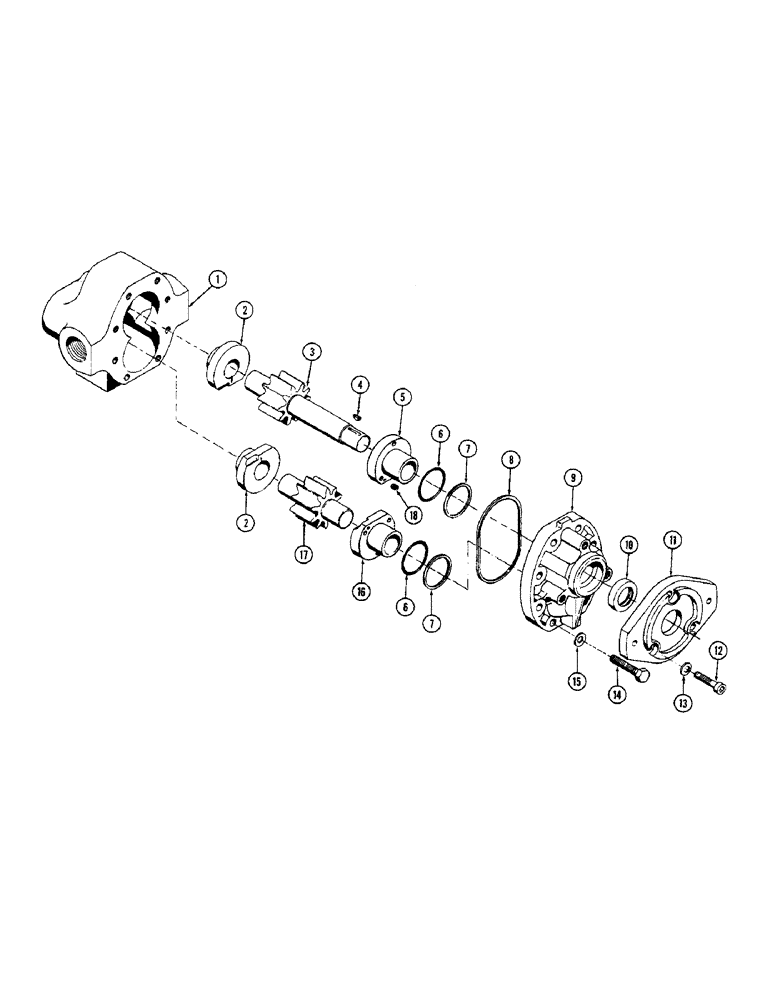 Схема запчастей Case 1500-SERIES - (078) - HYDRAULIC PUMP - KEYED SHAFT, USED BEFORE SN. 9813331 (35) - HYDRAULIC SYSTEMS