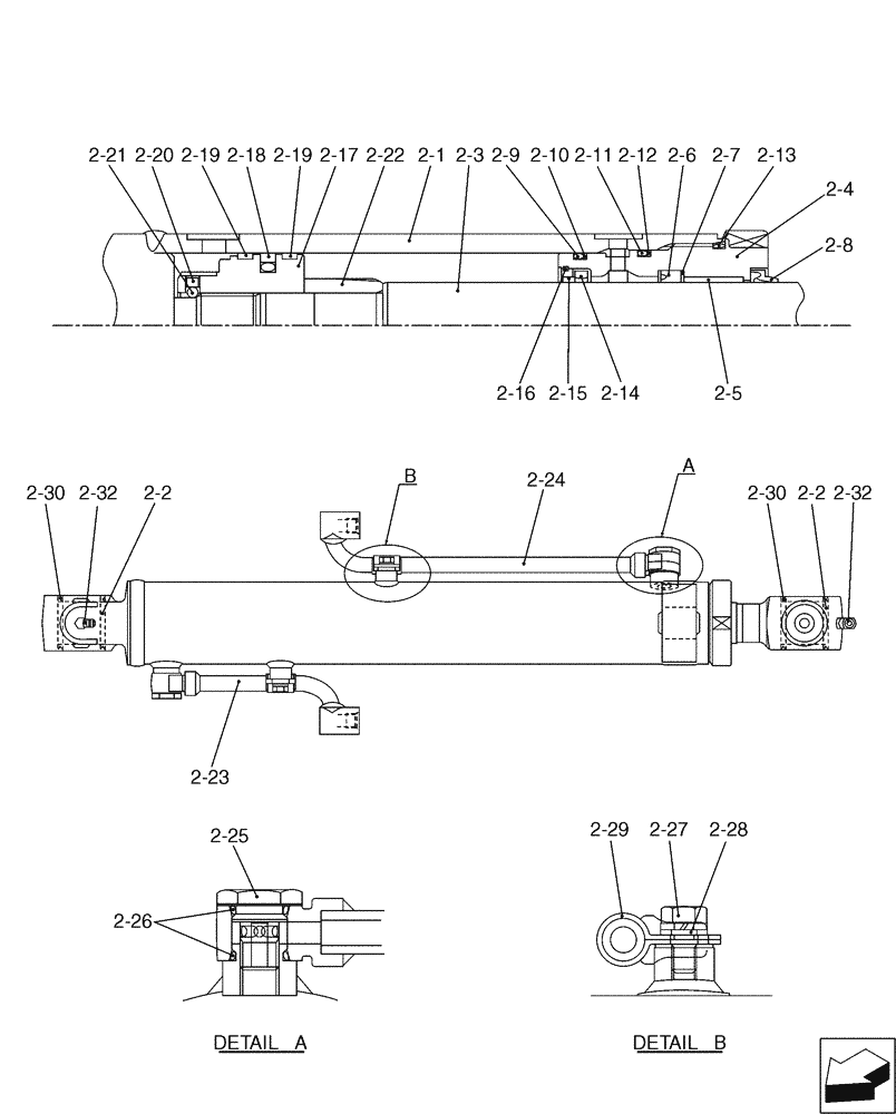 Схема запчастей Case CX17B - (03-004[02]) - CYLINDER INSTAL - BOOM (35) - HYDRAULIC SYSTEMS