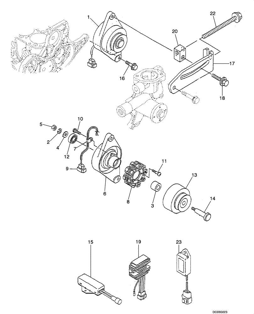 Схема запчастей Case CX25 - (04-02[00]) - ALTERNATOR (04) - ELECTRICAL SYSTEMS