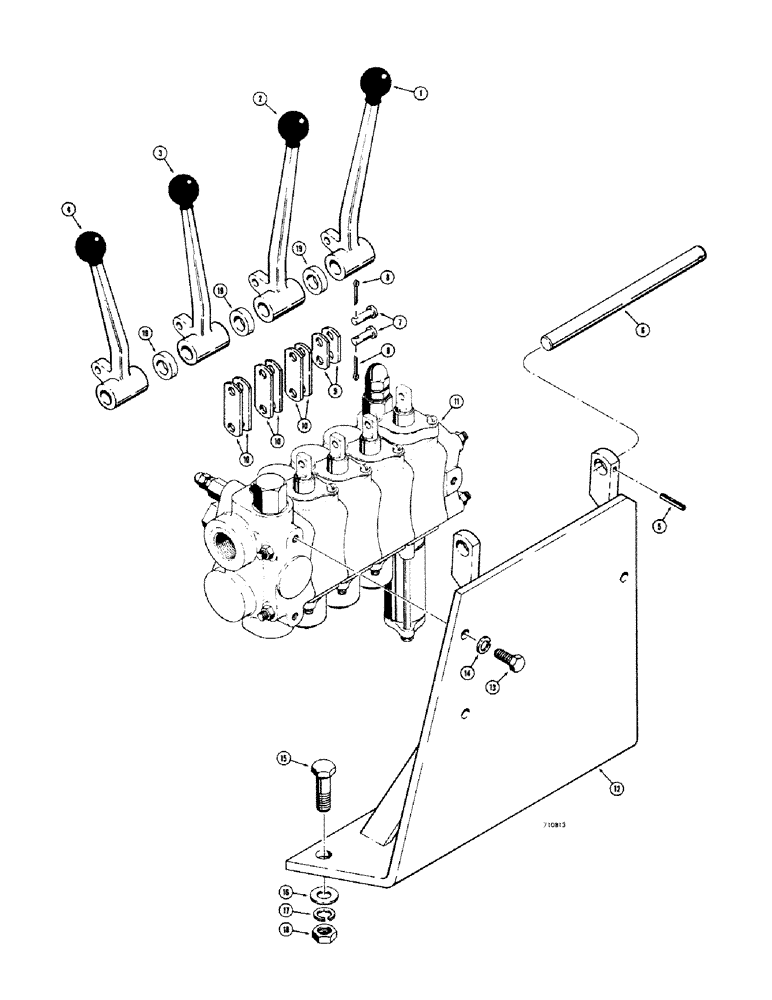 Схема запчастей Case 35 - (314) - 3 POINT HITCH (CONTROL LEVERS) 