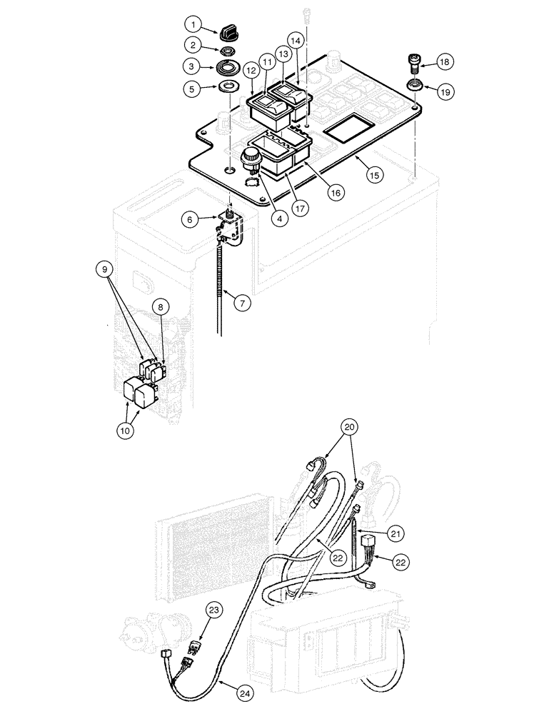 Схема запчастей Case 865 VHP - (04-48[01]) - AIR CONDITIONING SYSTEM (04) - ELECTRICAL SYSTEMS