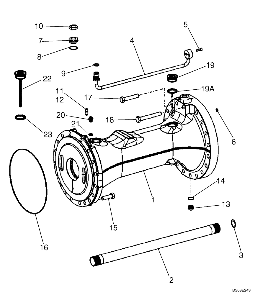 Схема запчастей Case 821E - (06-47) - AXLE, REAR - HOUSING (06) - POWER TRAIN