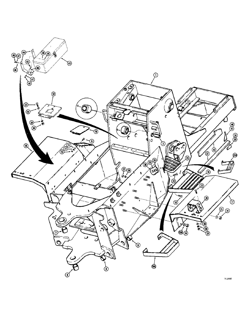 Схема запчастей Case 780 - (562) - CHASSIS, FENDERS AND STEPS (09) - CHASSIS/ATTACHMENTS