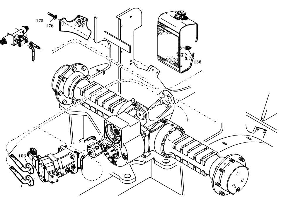 Схема запчастей Case 321D - (20.100[002]) - HYDRAULIC SYSTEM DRIVING FAST GEAR (OPTION) (S/N 591052-UP) No Description