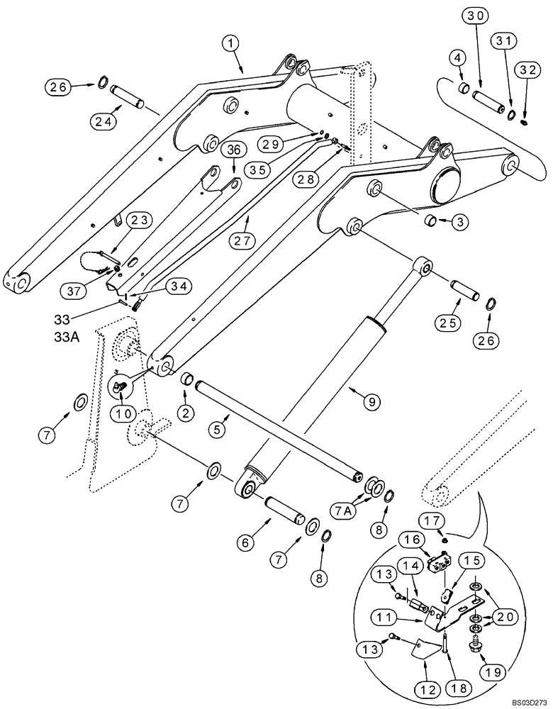 Схема запчастей Case 580SM - (09-04) - FRAME - LOADER LIFT (09) - CHASSIS/ATTACHMENTS