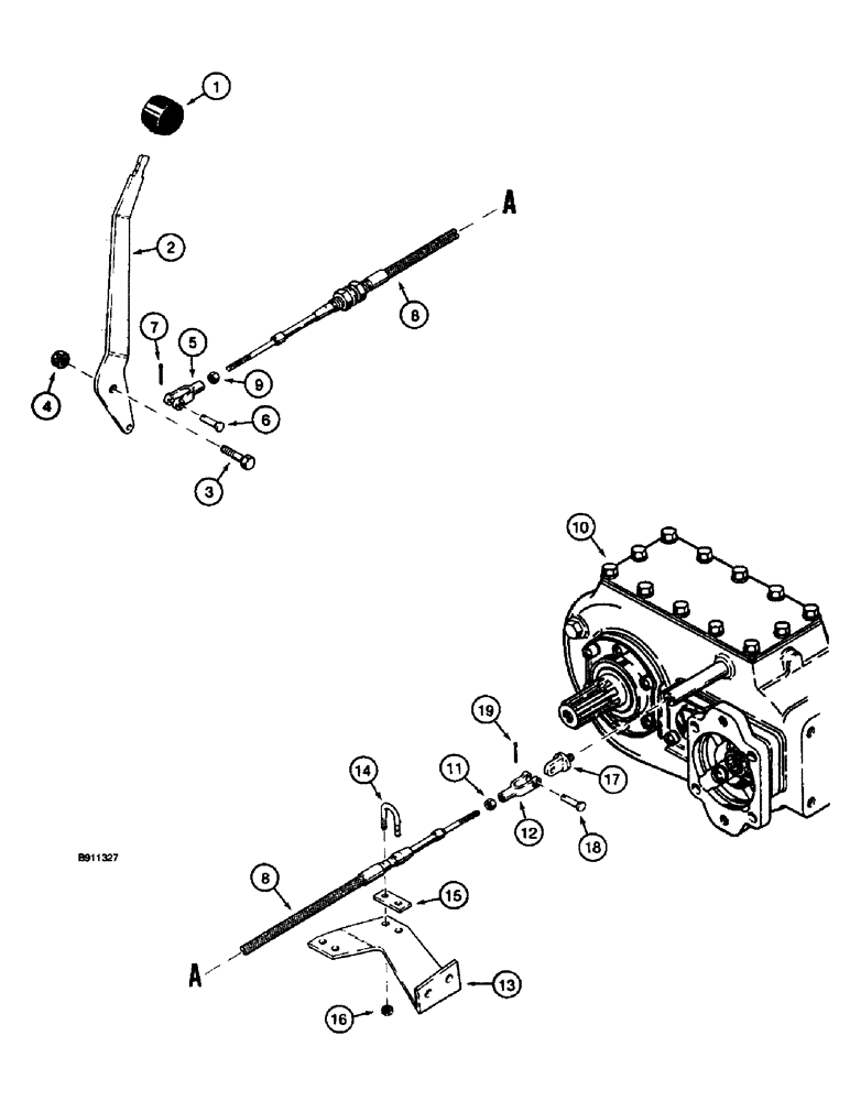 Схема запчастей Case 660 - (6-28) - TRANSMISSION SHIFT CONTROL (06) - POWER TRAIN